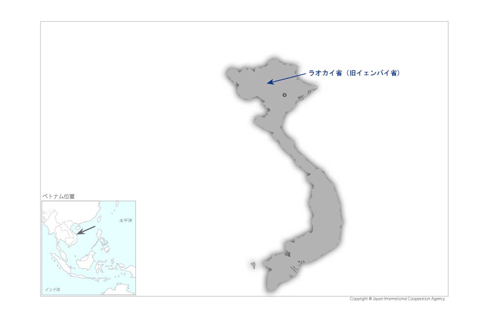 遠隔技術を活用した医療人材能力向上体制強化プロジェクトの協力地域の地図
