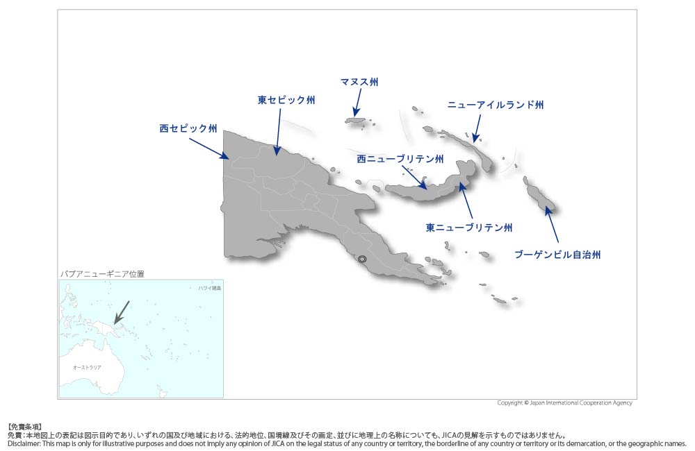 フィラリア対策プロジェクト フェーズ2の協力地域の地図