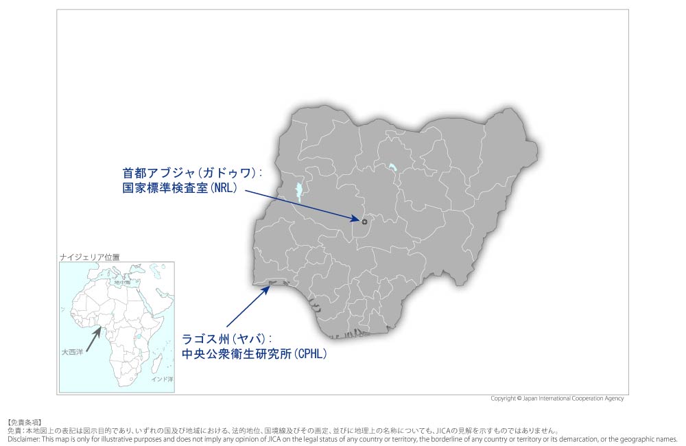 公衆衛生上の脅威の検出及び対応強化プロジェクトフェーズ2の協力地域の地図