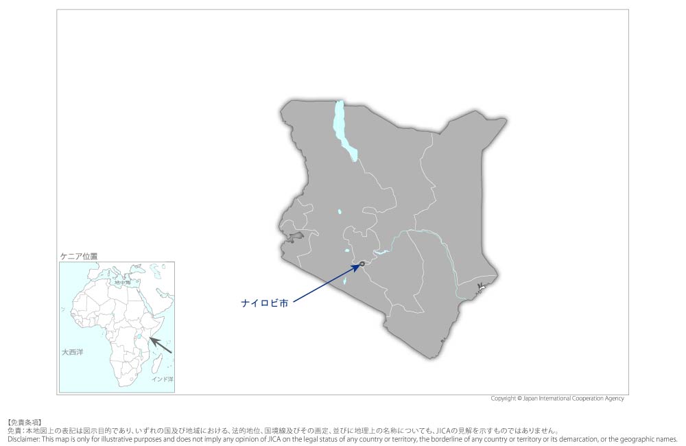 アグロインダストリーにおけるビジネス展開のための行政支援強化プロジェクトの協力地域の地図