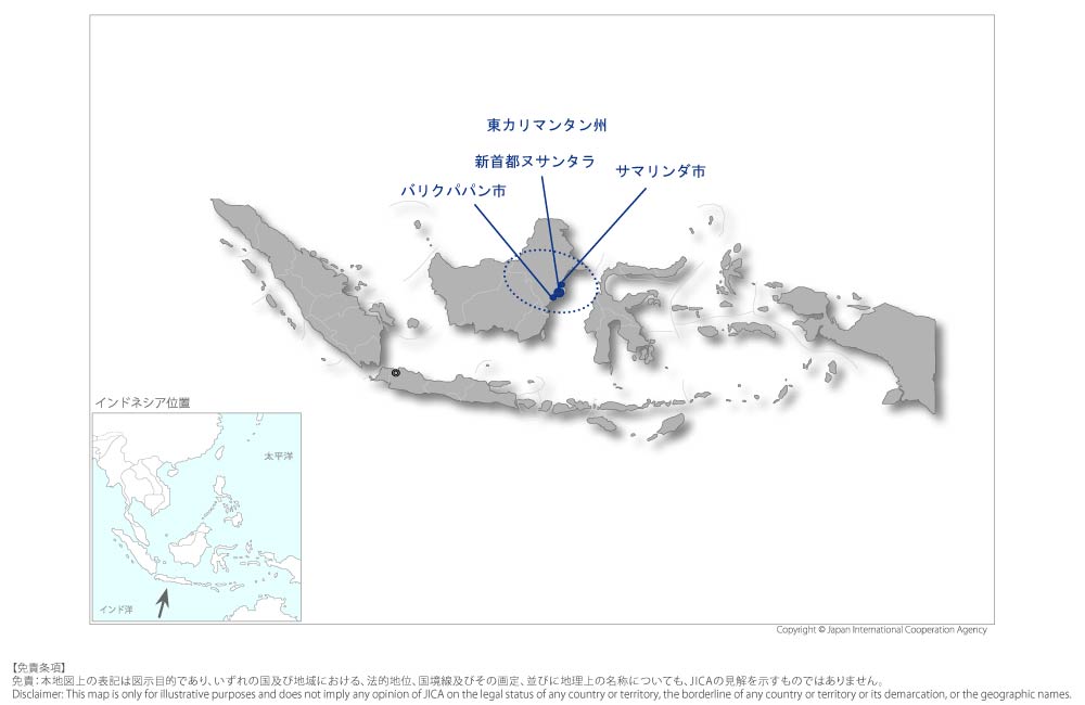 新首都圏3都市開発計画策定プロジェクトの協力地域の地図