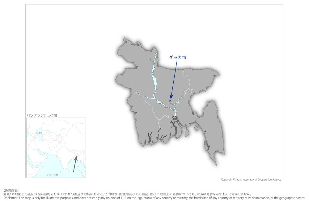 公共投資管理改革支援プロジェクトの協力地域の地図