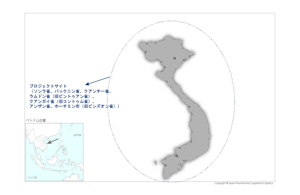 ウイルス性肝炎予防対策強化プロジェクトの協力地域の地図