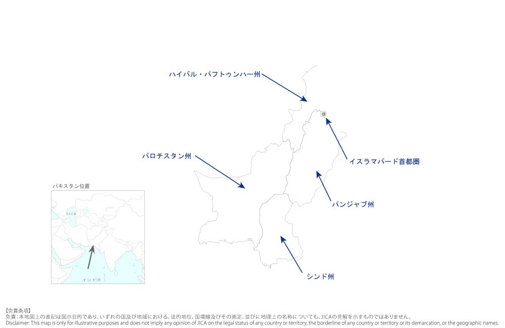 オルタナティブ教育推進プロジェクト フェーズ３の協力地域の地図