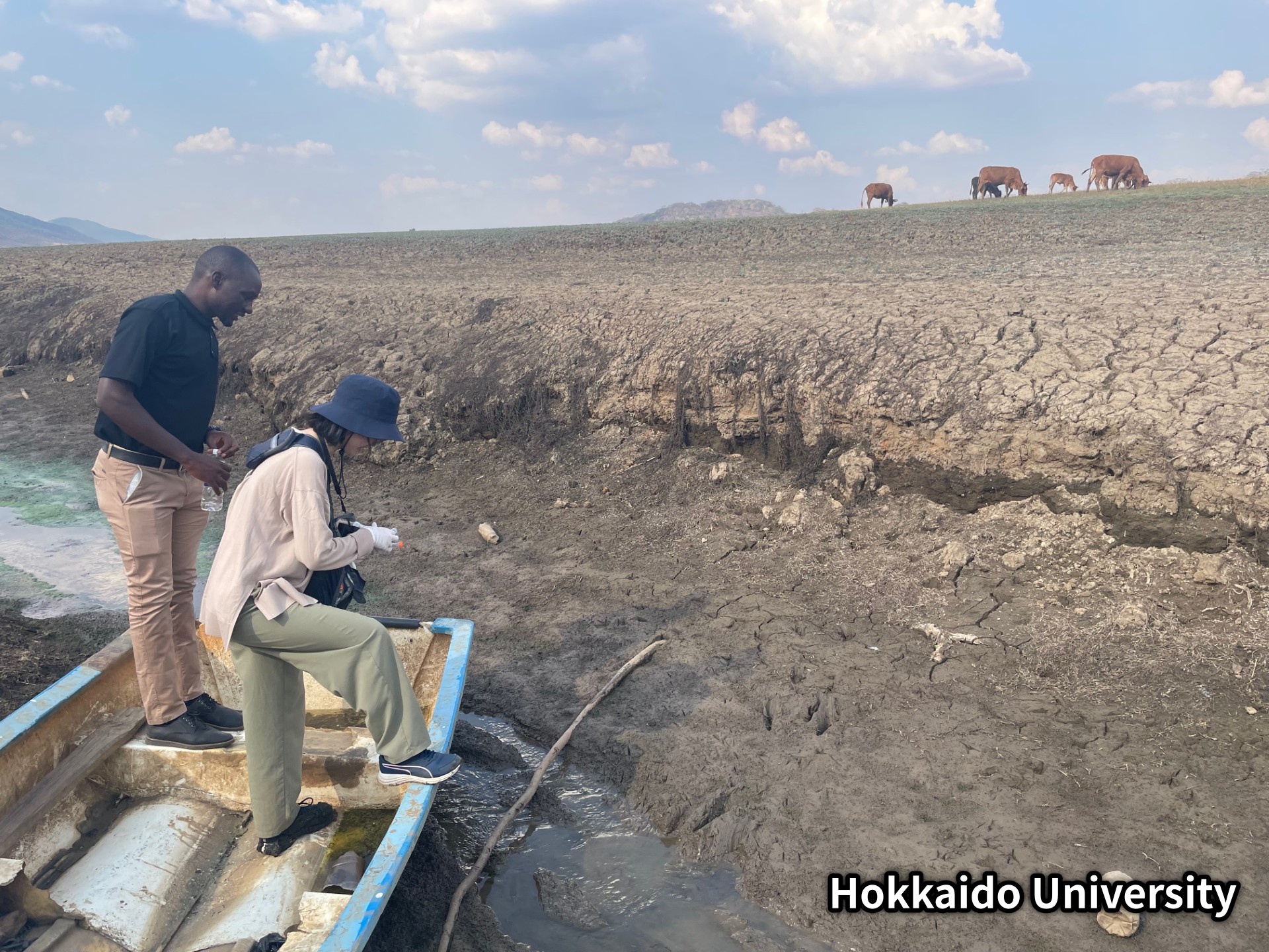 ジンバブウェでの水質試料採集