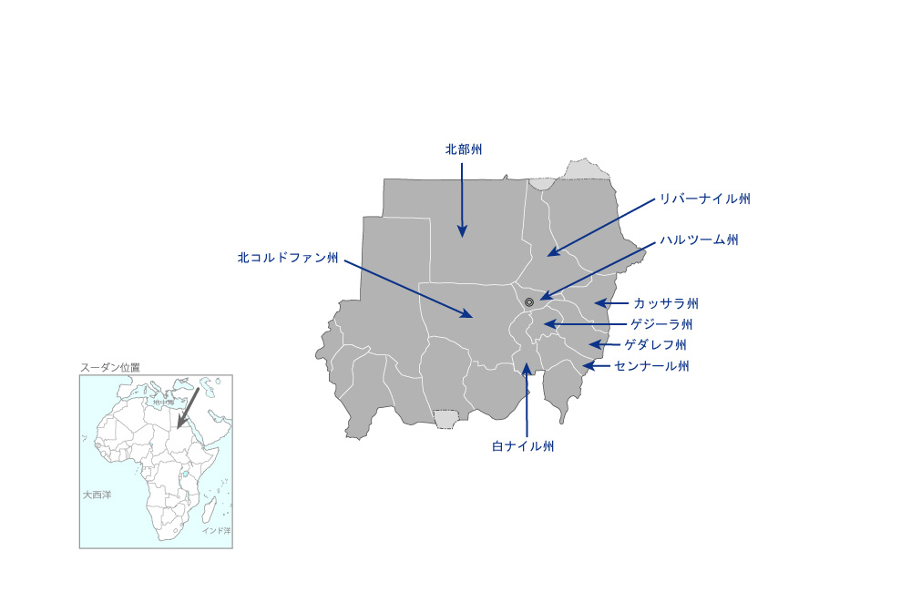 上水道施設運営維持管理改善計画の協力地域の地図