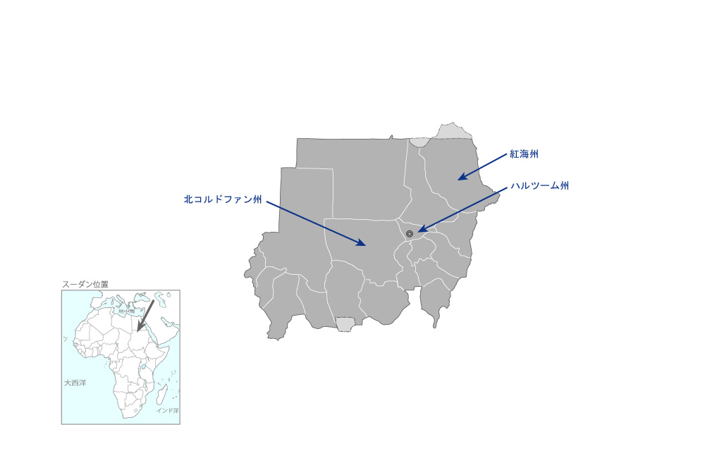 きれいな街のための廃棄物管理機材改善計画の協力地域の地図