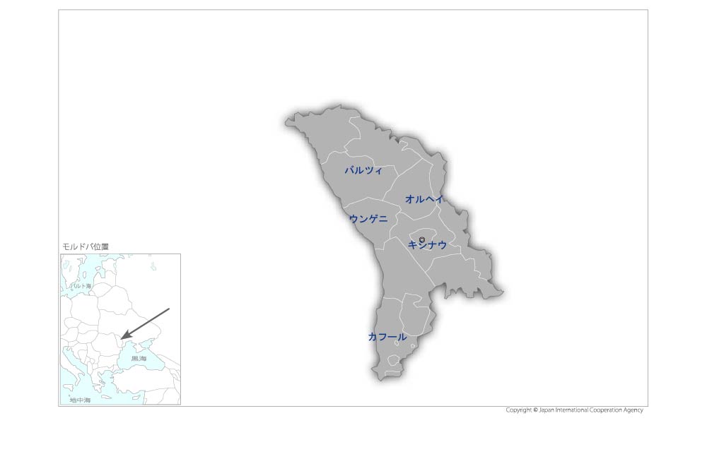 消防機材整備計画の協力地域の地図