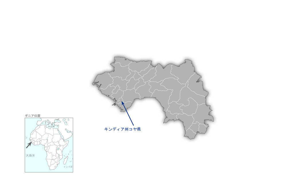 国立公衆衛生研究所建設計画の協力地域の地図