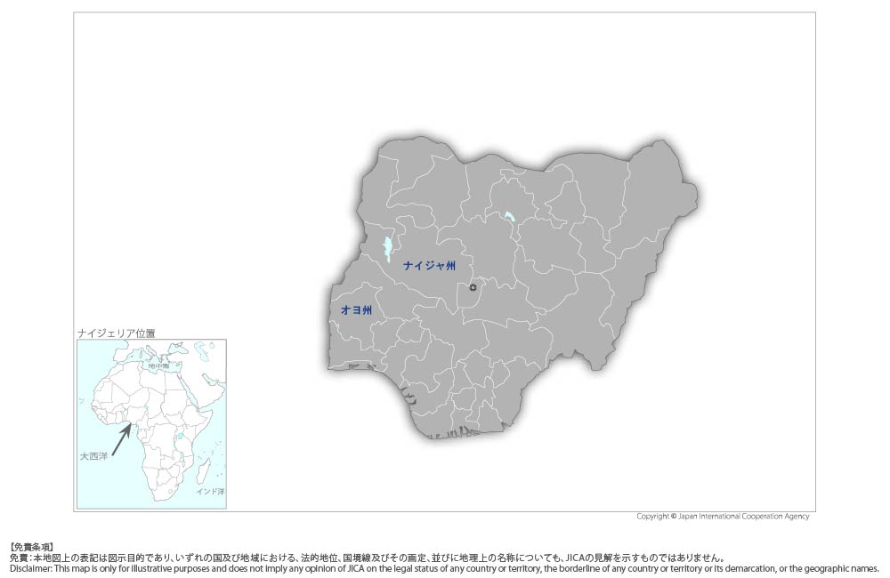 稲種子生産体制強化計画の協力地域の地図