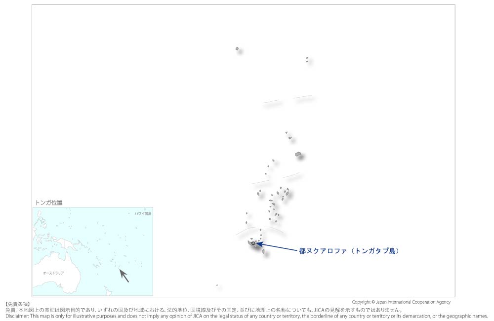 ファアモツ国際空港整備計画の協力地域の地図