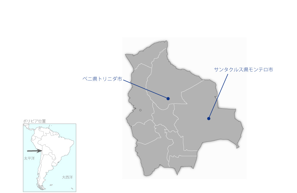 肉用牛改善計画の協力地域の地図