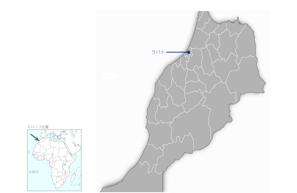 鉱物資源探査技術向上の協力地域の地図