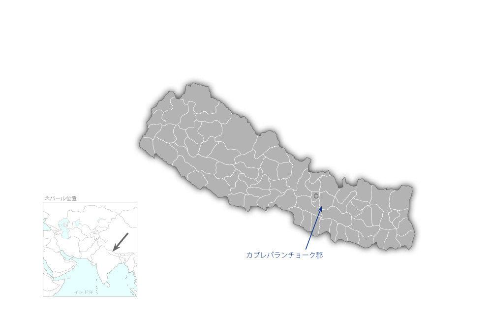 シンズリ道路建設計画（第四工事区間）（第1期）の協力地域の地図