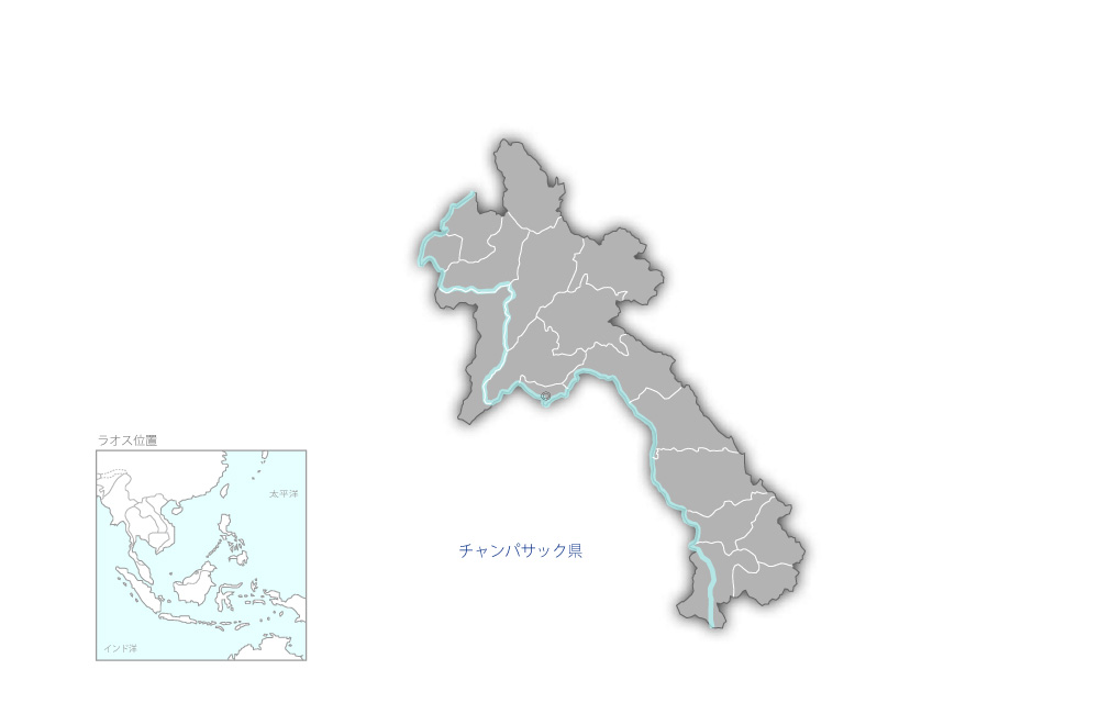 パクセー橋建設計画の協力地域の地図