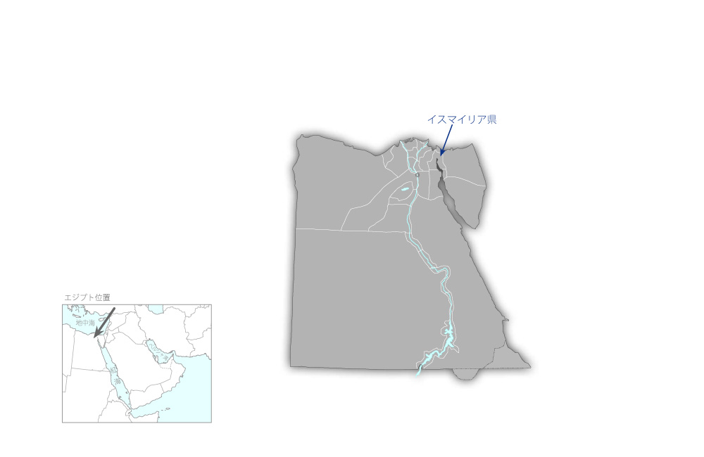 スエズ運河架橋建設計画の協力地域の地図