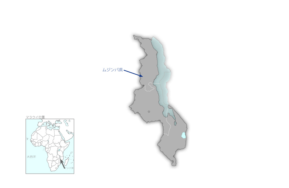 ムジンバ西地区給水計画の協力地域の地図