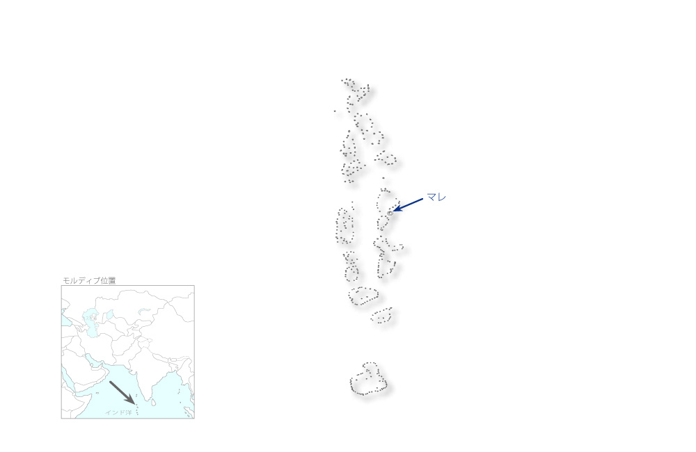 第三次マレ島護岸建設計画の協力地域の地図