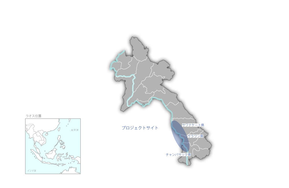 第二次国道13号線橋梁改修計画（第2期）の協力地域の地図