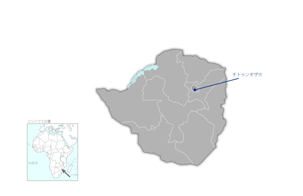 チトゥンギザ市下水処理改善計画の協力地域の地図