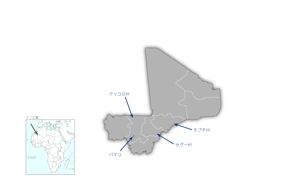 小学校建設計画（第2期）の協力地域の地図