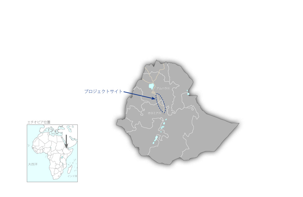 幹線道路改修計画（第1期）の協力地域の地図