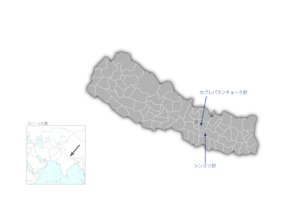 シンズリ道路建設計画（第四工事区間）（第2期）の協力地域の地図