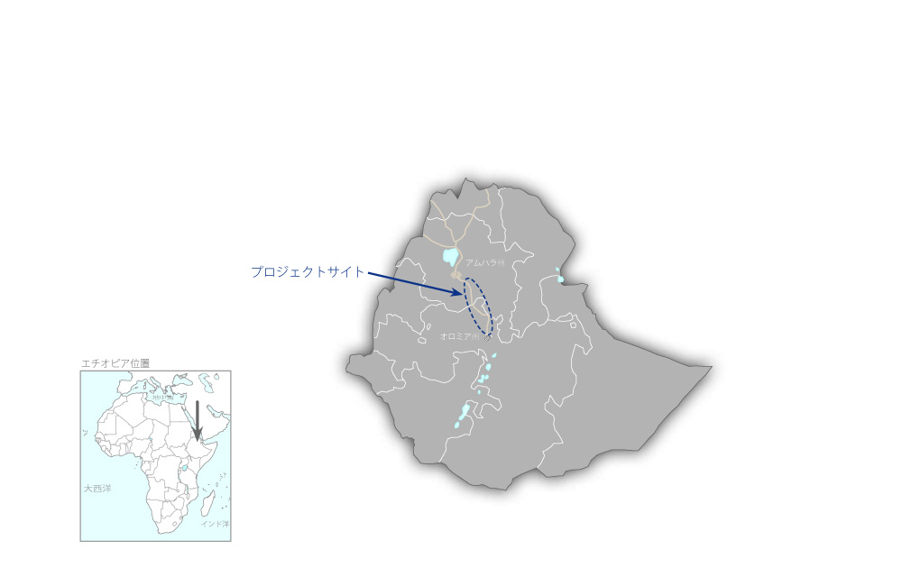 幹線道路改修計画（第2期）の協力地域の地図