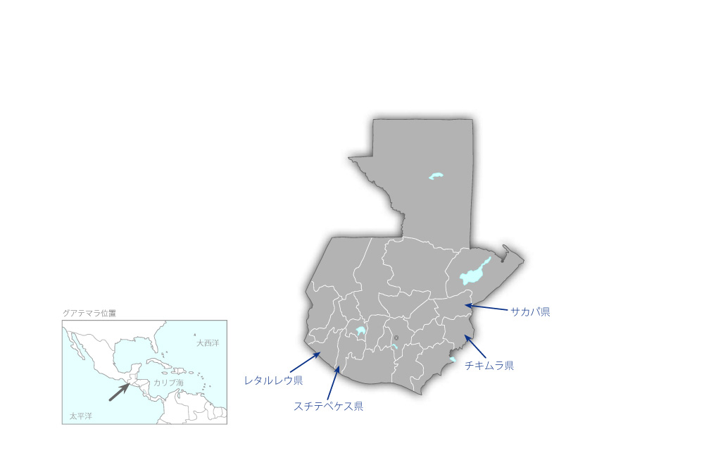 地方浄水場復旧計画（第2期）の協力地域の地図