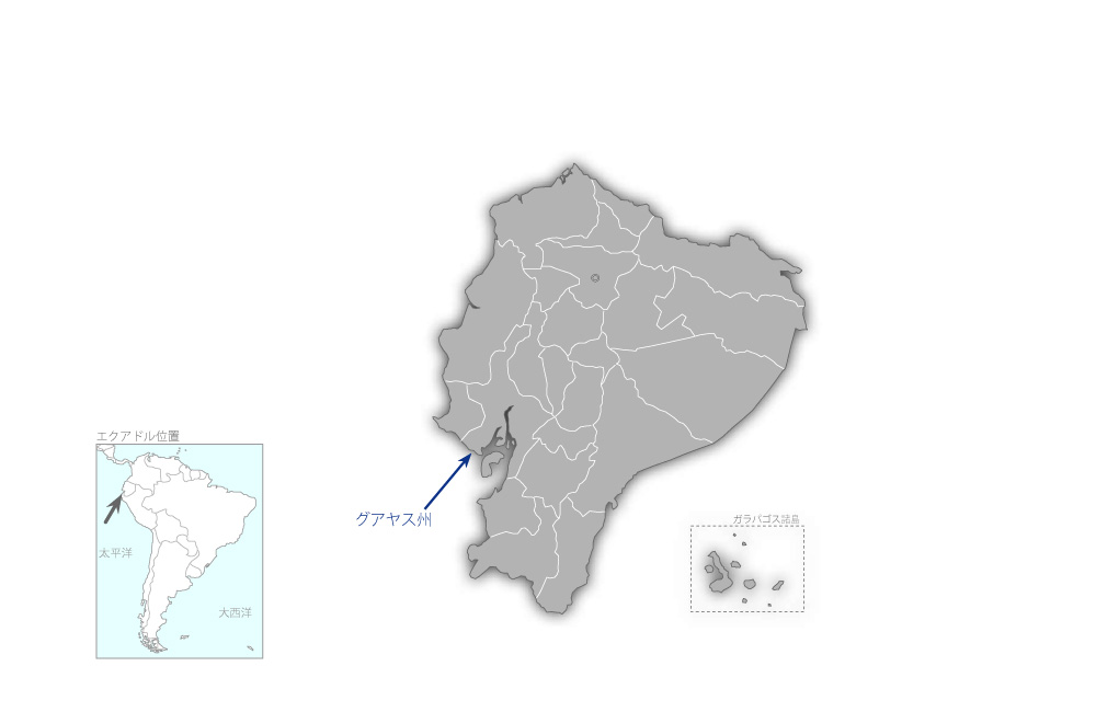 グアヤス州地方道路整備機材強化計画の協力地域の地図