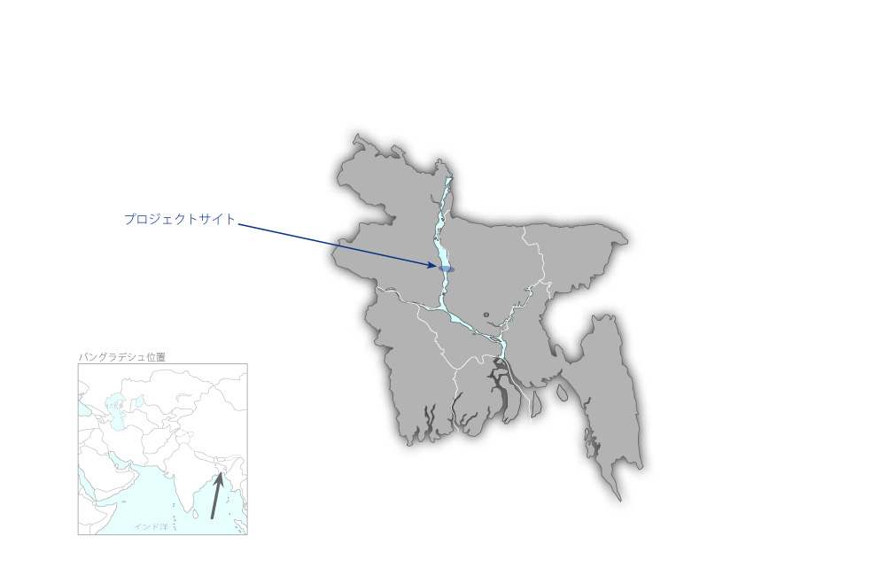 ジャムナ鉄道専用橋建設事業（第一期）の協力地域の地図