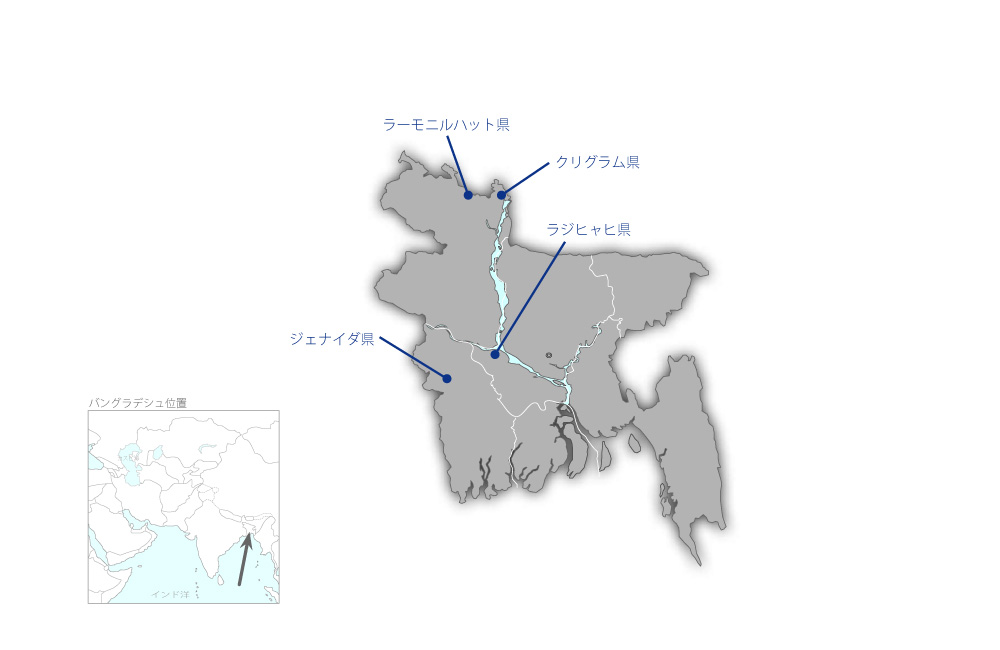 農村電化事業（フェーズ4-C）の協力地域の地図