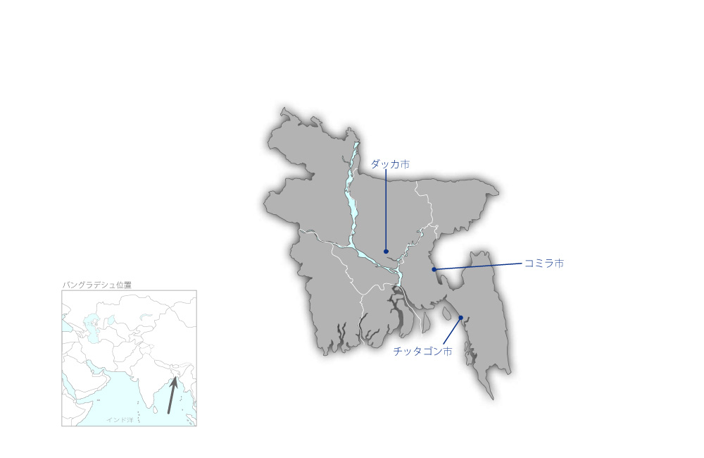 送電網整備事業の協力地域の地図