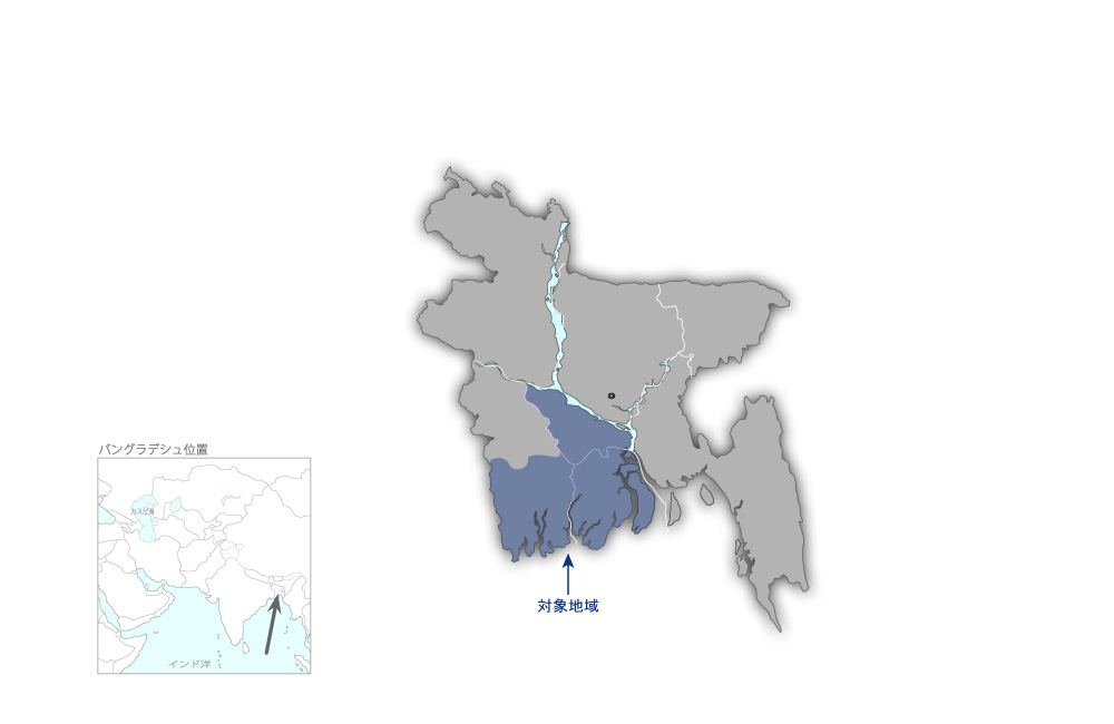 南西部農村開発事業の協力地域の地図