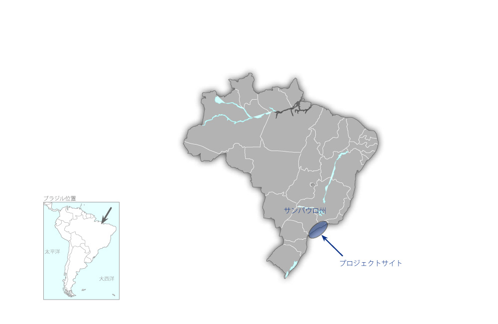 サンパウロ州沿岸部衛生改善事業の協力地域の地図