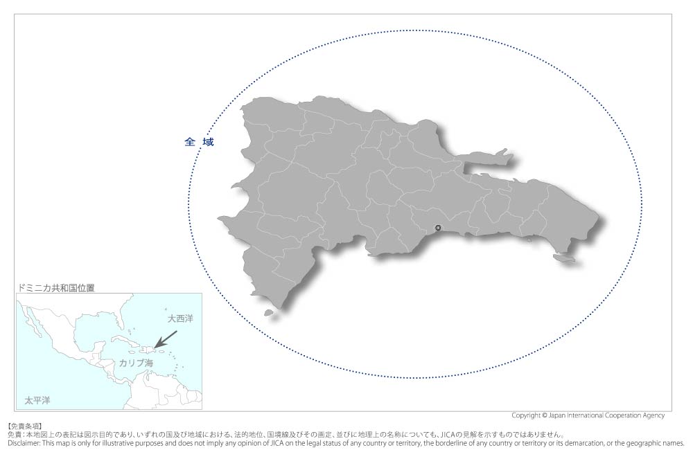 フードバリューチェーン強化のための農業金融改善事業の協力地域の地図