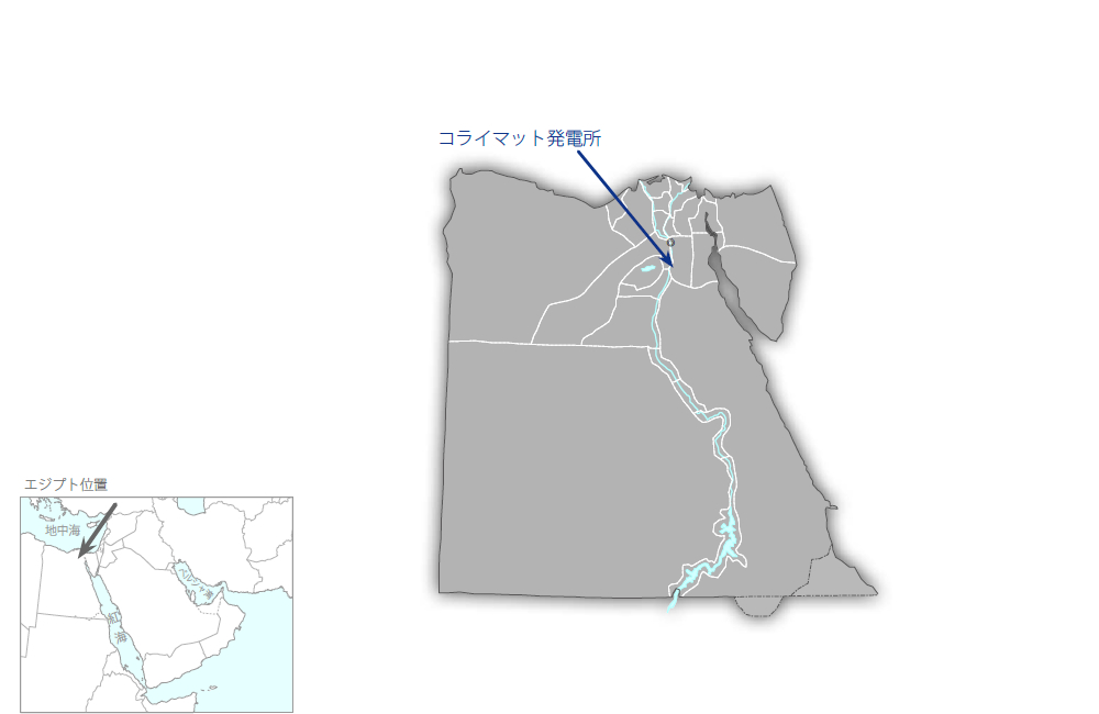 コライマット太陽熱・ガス統合発電事業（1）の協力地域の地図