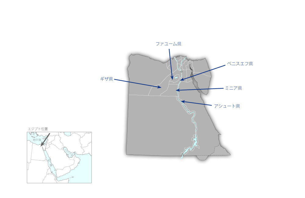 新ダイルート堰群建設事業の協力地域の地図