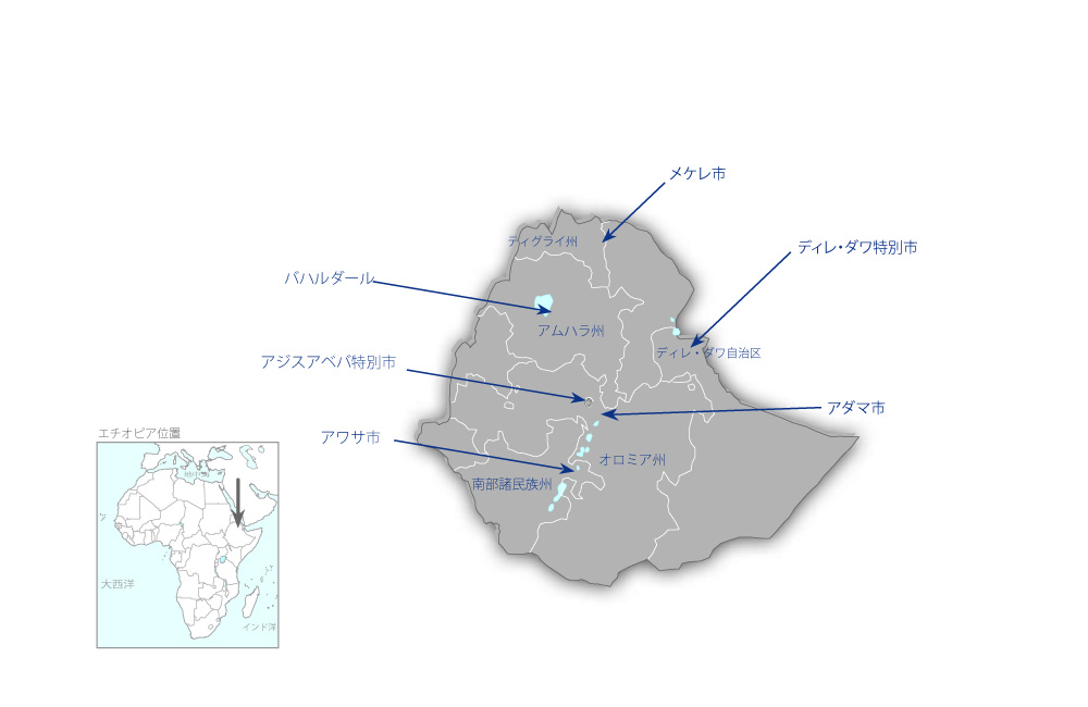 女性起業家支援事業の協力地域の地図