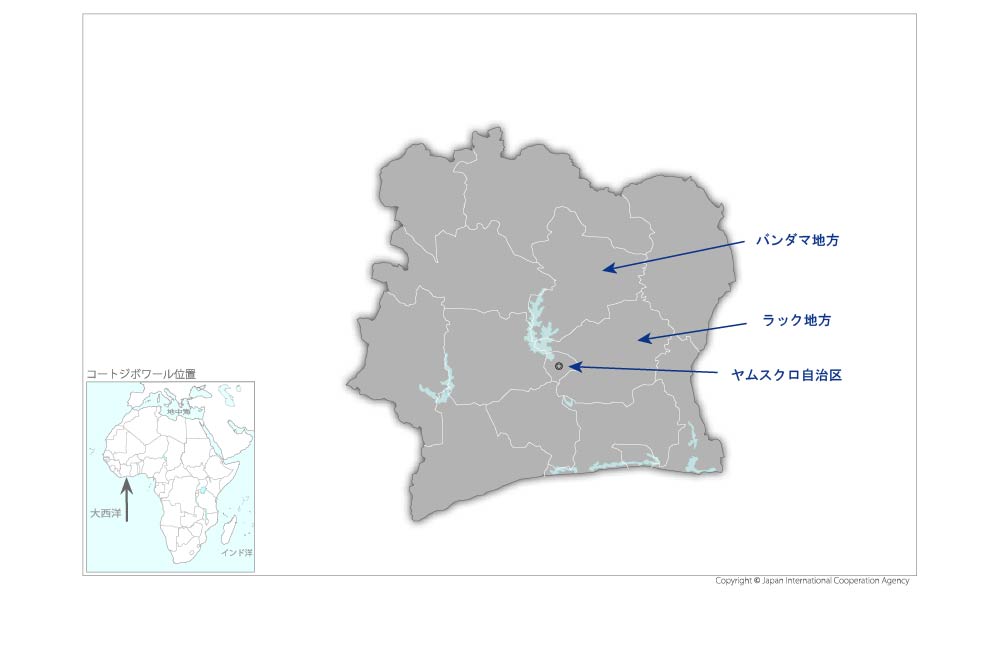 ターボ・コスー・ブアケ電力網強化事業の協力地域の地図