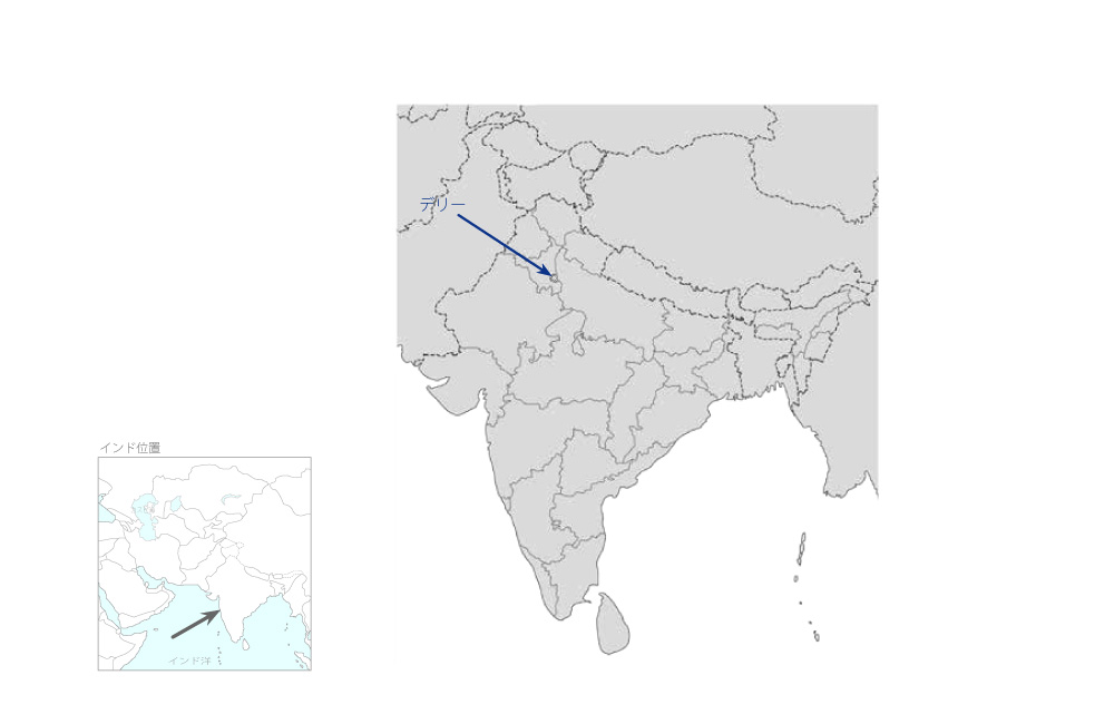 デリー高速輸送システム建設事業（1）の協力地域の地図