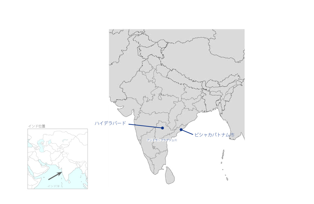 シマドリ・バイザック送電線建設事業（1）の協力地域の地図