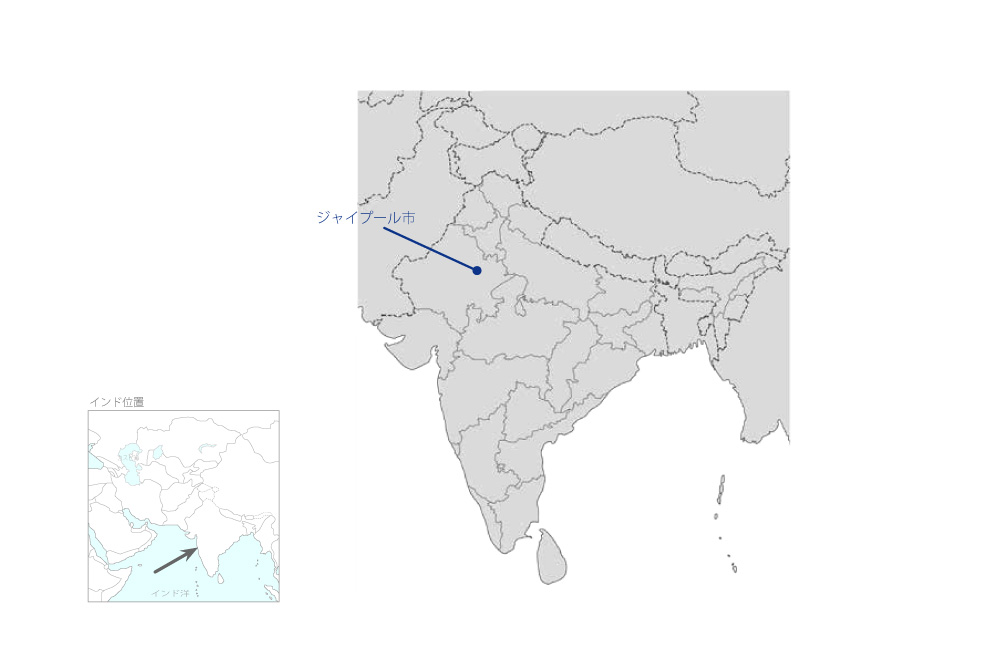 ジャイプール上水道整備事業の協力地域の地図