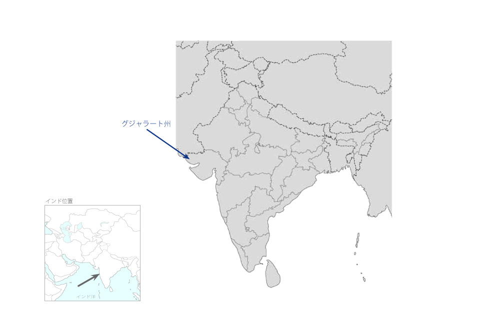 グジャラート州森林開発事業フェーズ2の協力地域の地図