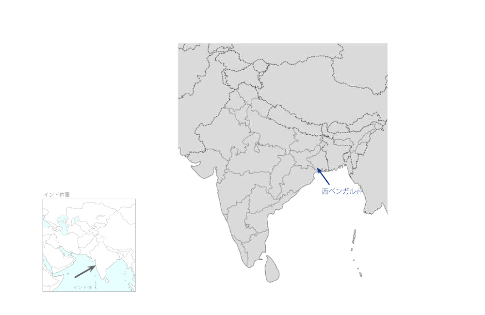 コルカタ東西地下鉄建設事業（2）の協力地域の地図