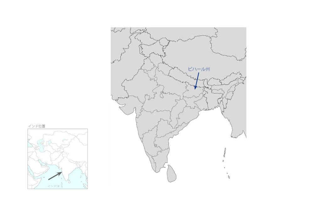 ビハール州国道整備事業（フェーズ2）の協力地域の地図