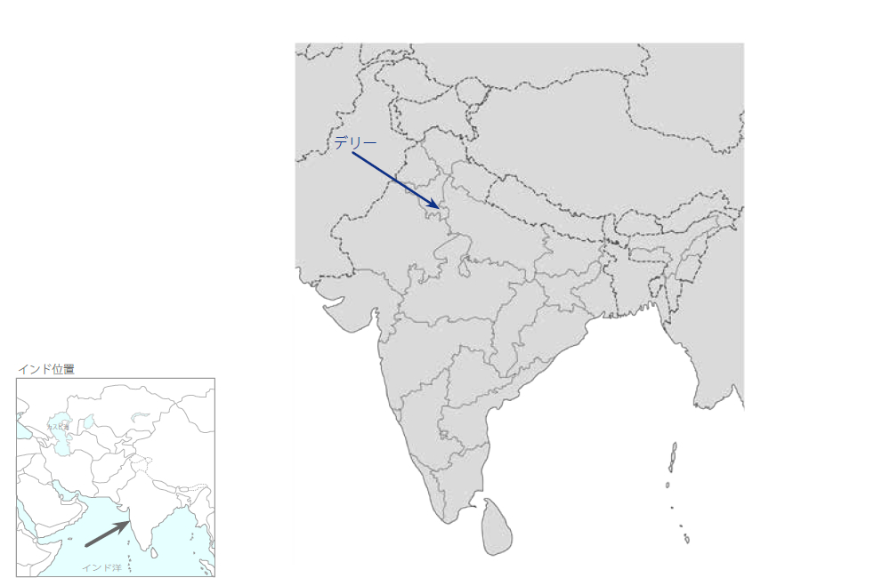 デリー高速輸送システム建設事業フェーズ3（3）の協力地域の地図
