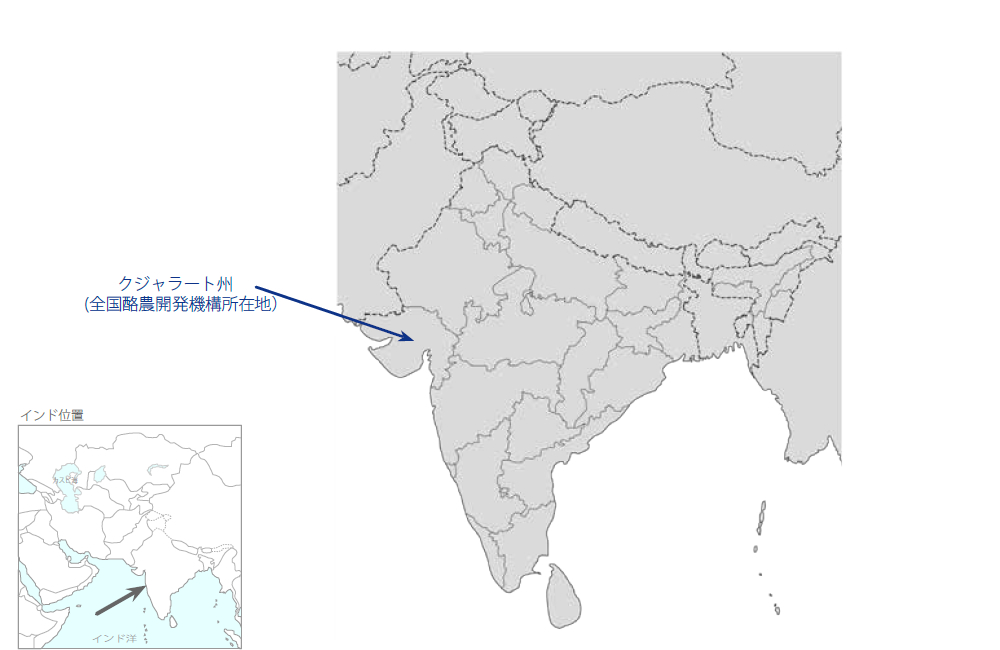 酪農開発事業の協力地域の地図