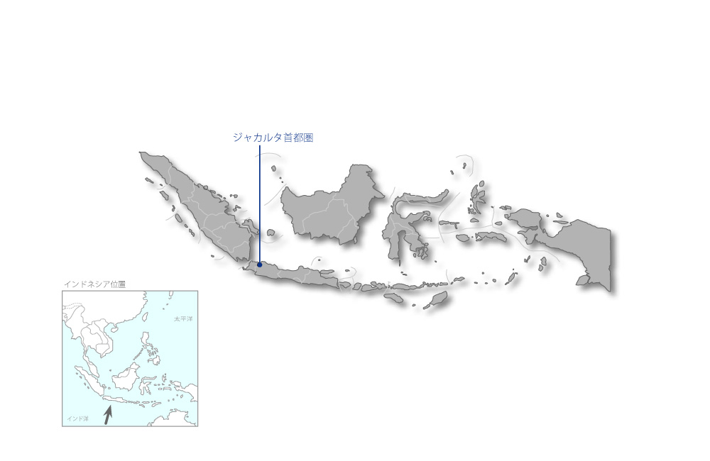 ジャカルタ首都圏通信網整備事業（1）の協力地域の地図
