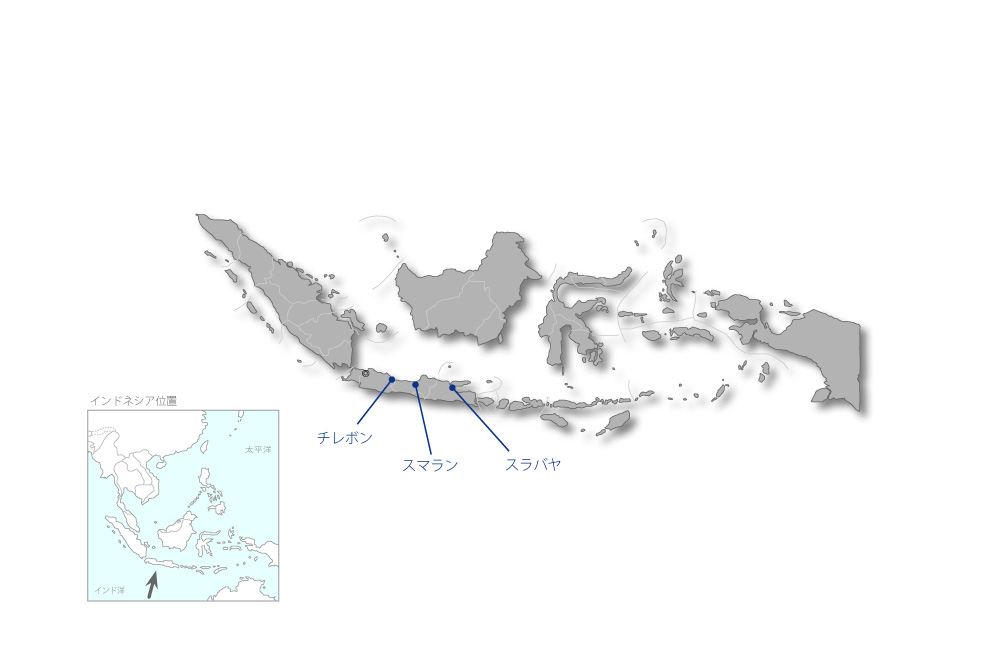 ジャワ北幹線橋梁修復事業（2）の協力地域の地図